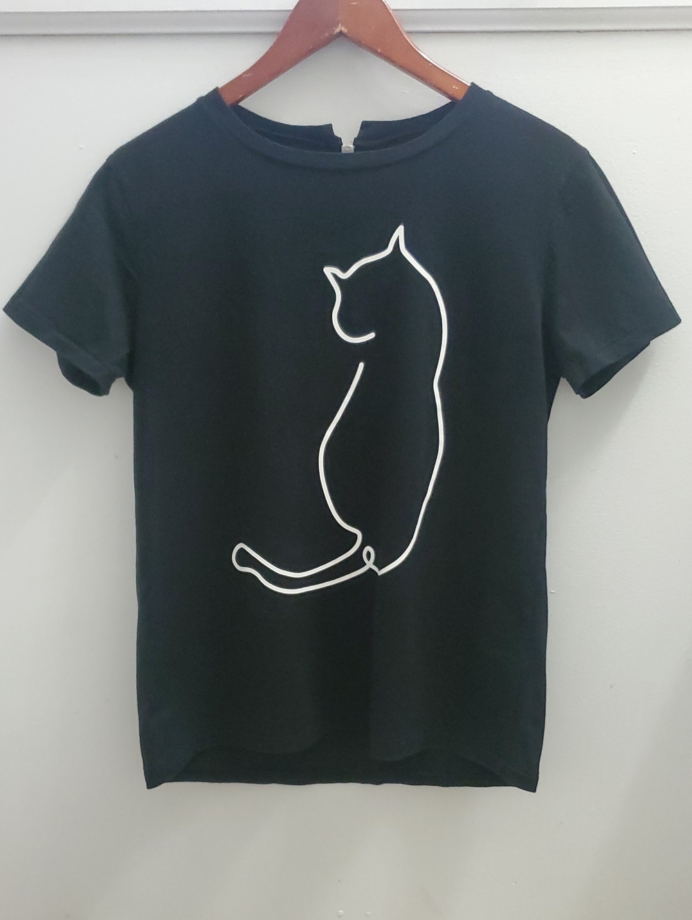 Americana Made By Rise From The 30 Co. Inc. Black Cat Print Tee Made In Japan